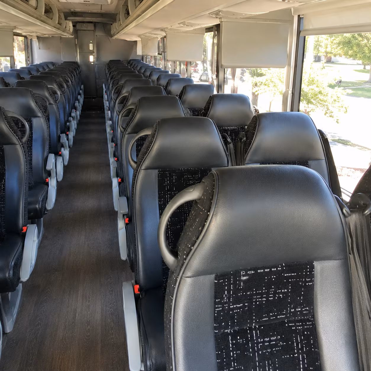 merced charter bus services interior