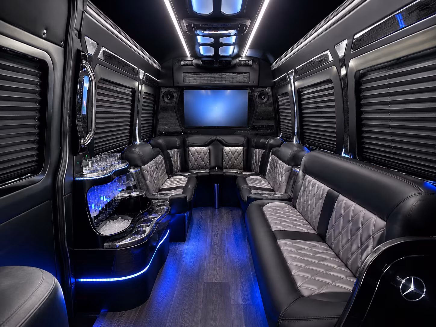 ready to compare white black and silver wedding buses in merced